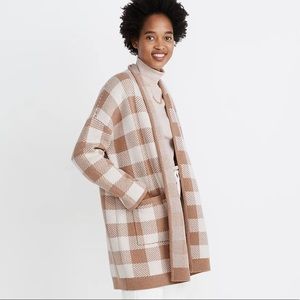 Madewell~ Minetta Sweater Coat in Buffalo Check